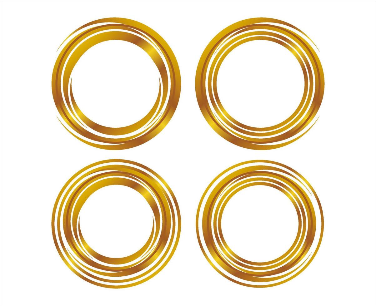 Gold abstract circle symbol icon vector