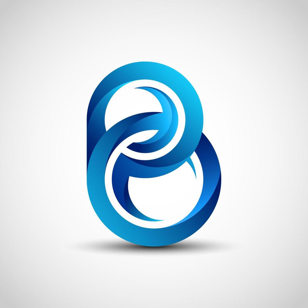 Letter B 3D Monogram Logo vector