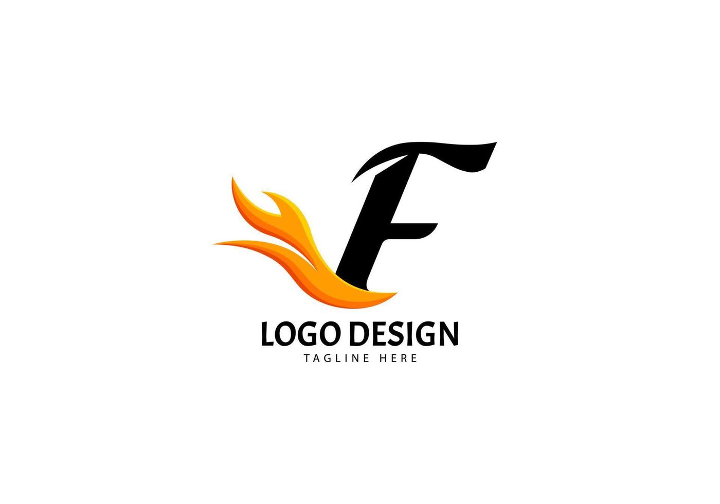 Letter F Fire Logo for Brand or Company, Concept Minimalist. vector