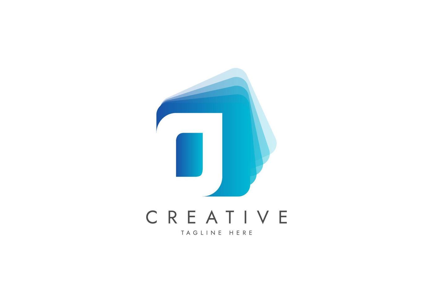 Letter O Digital Media Logo, Isolated with pile of digital software data, Vector template logo.