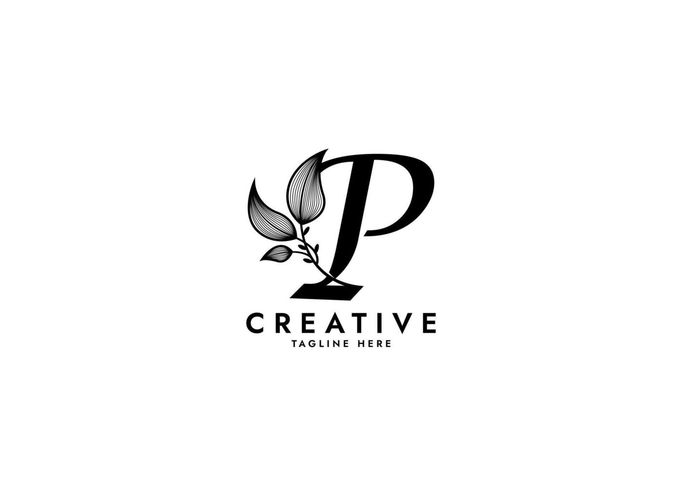 Letter P Linked Leaf Logo vector
