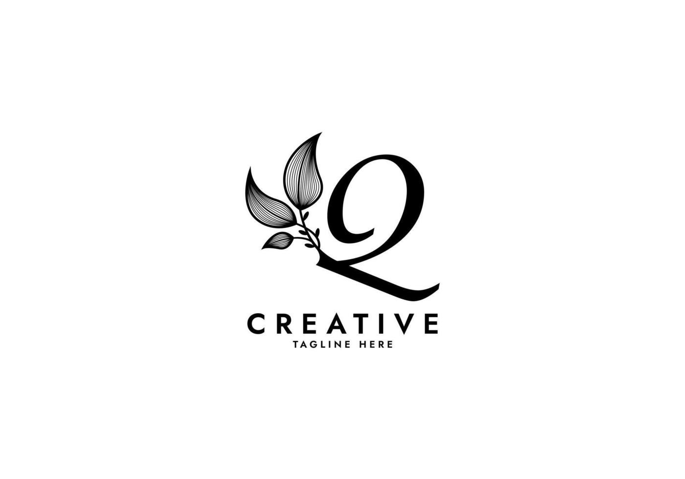Letter Q Linked Leaf Logo vector
