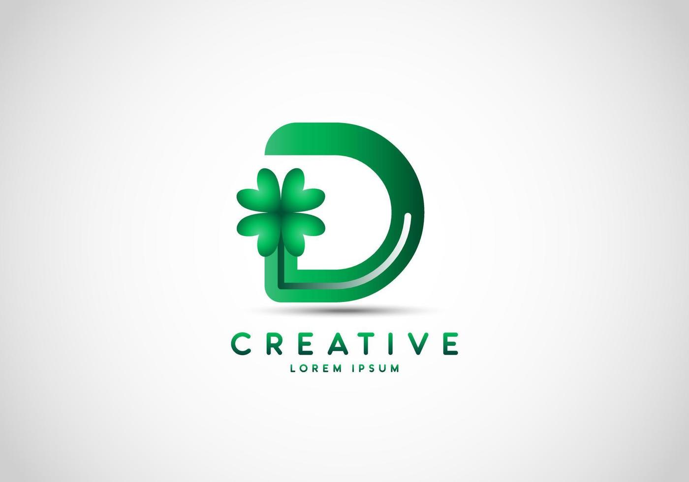 Initial Letter D Lucky Clover Logo vector