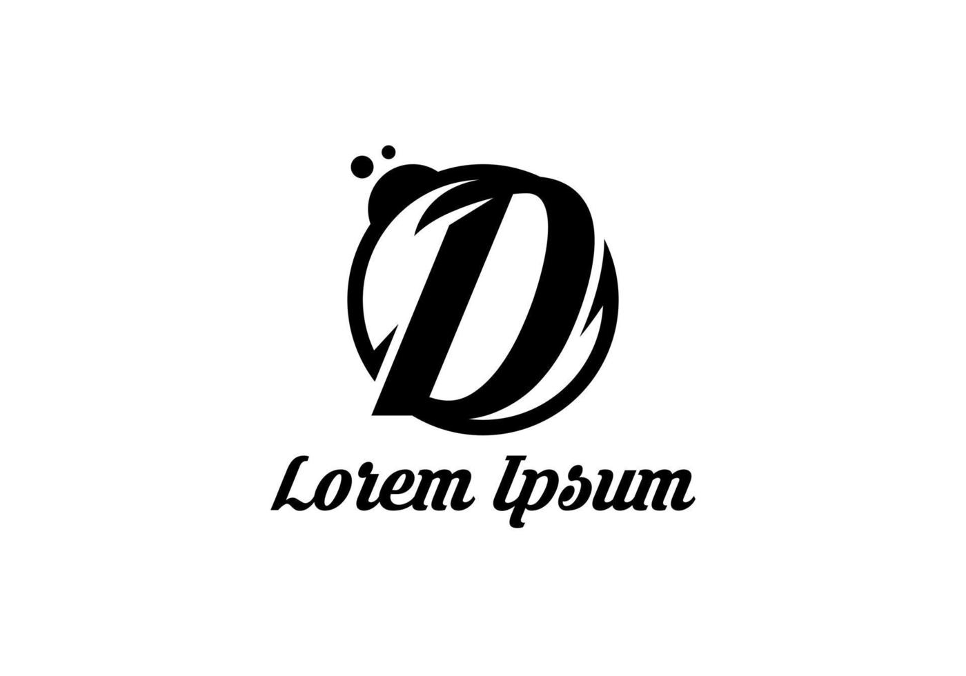 Letter D Minimal Monogram vector