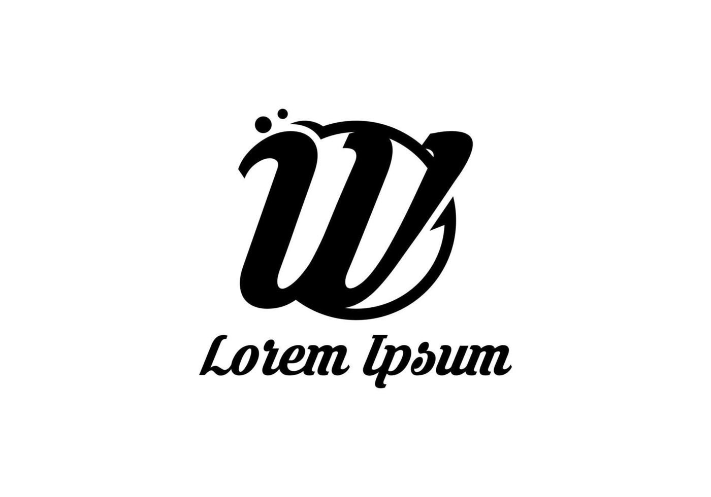 Letter W Minimal Monogram vector