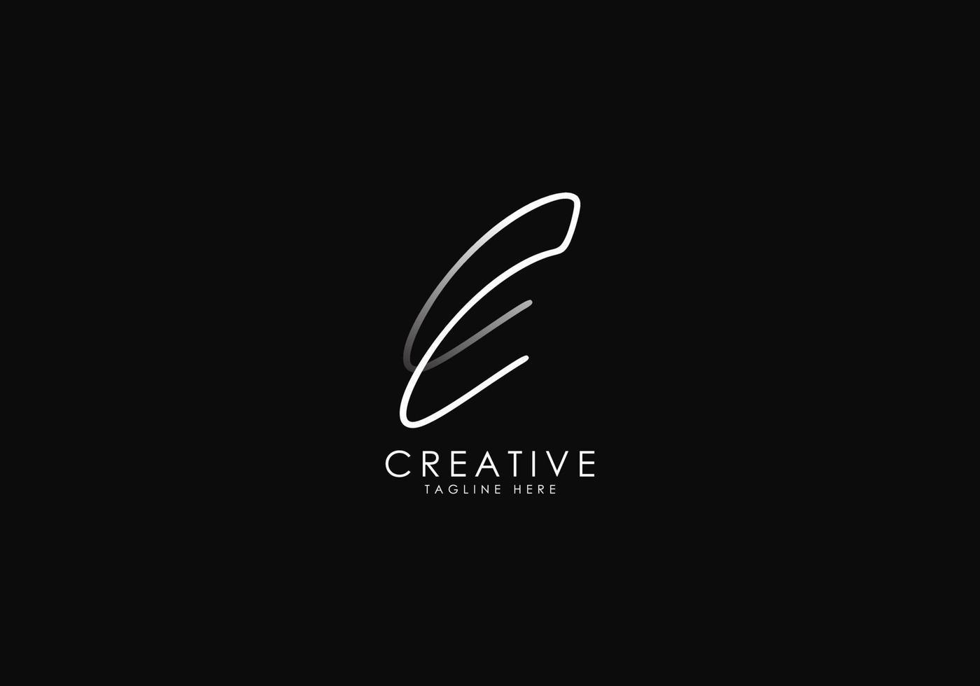 Letter C Signature Double Line Minimalist vector