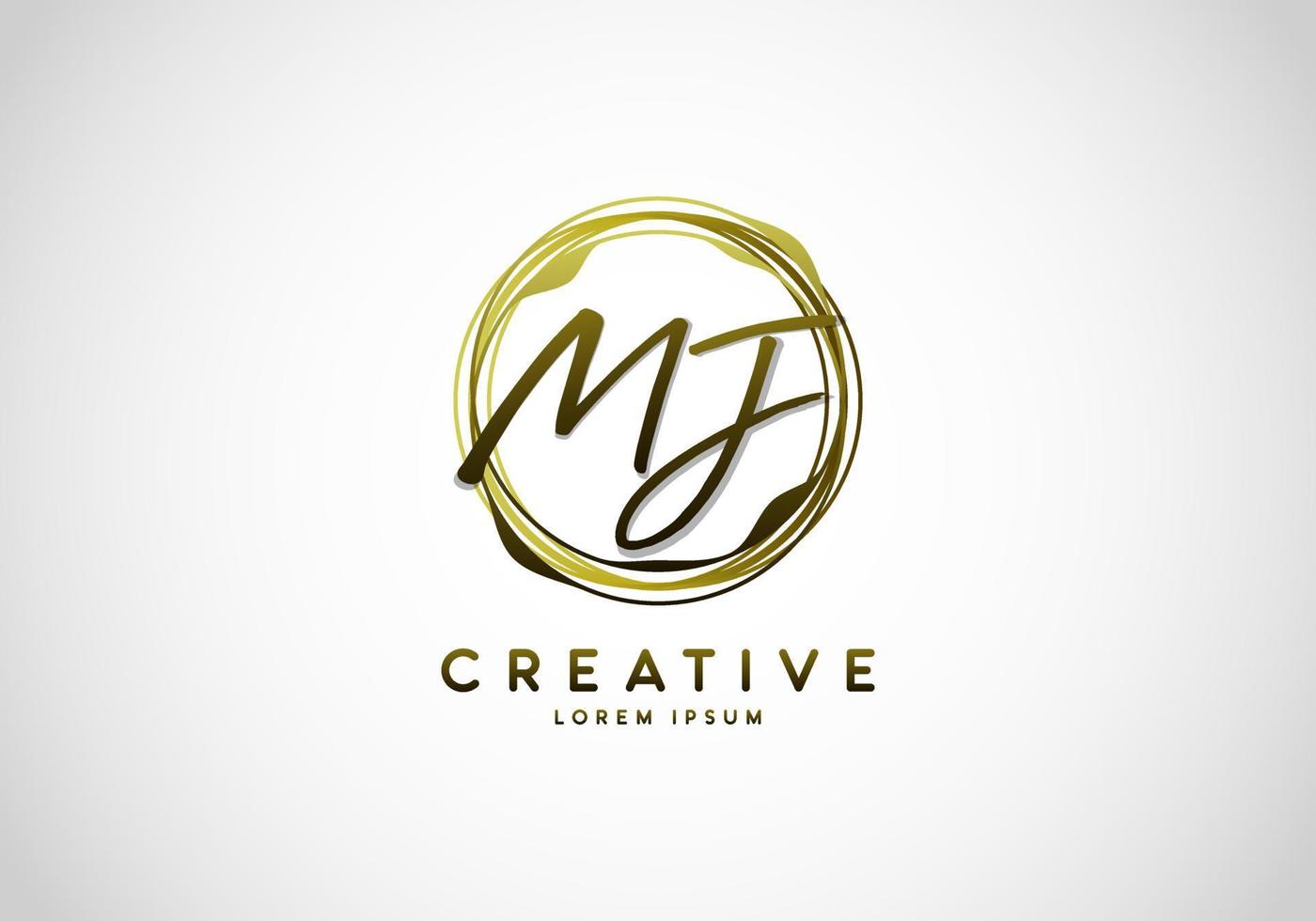 Initial MJ Letter Handwriting Stylish Signature Logo vector