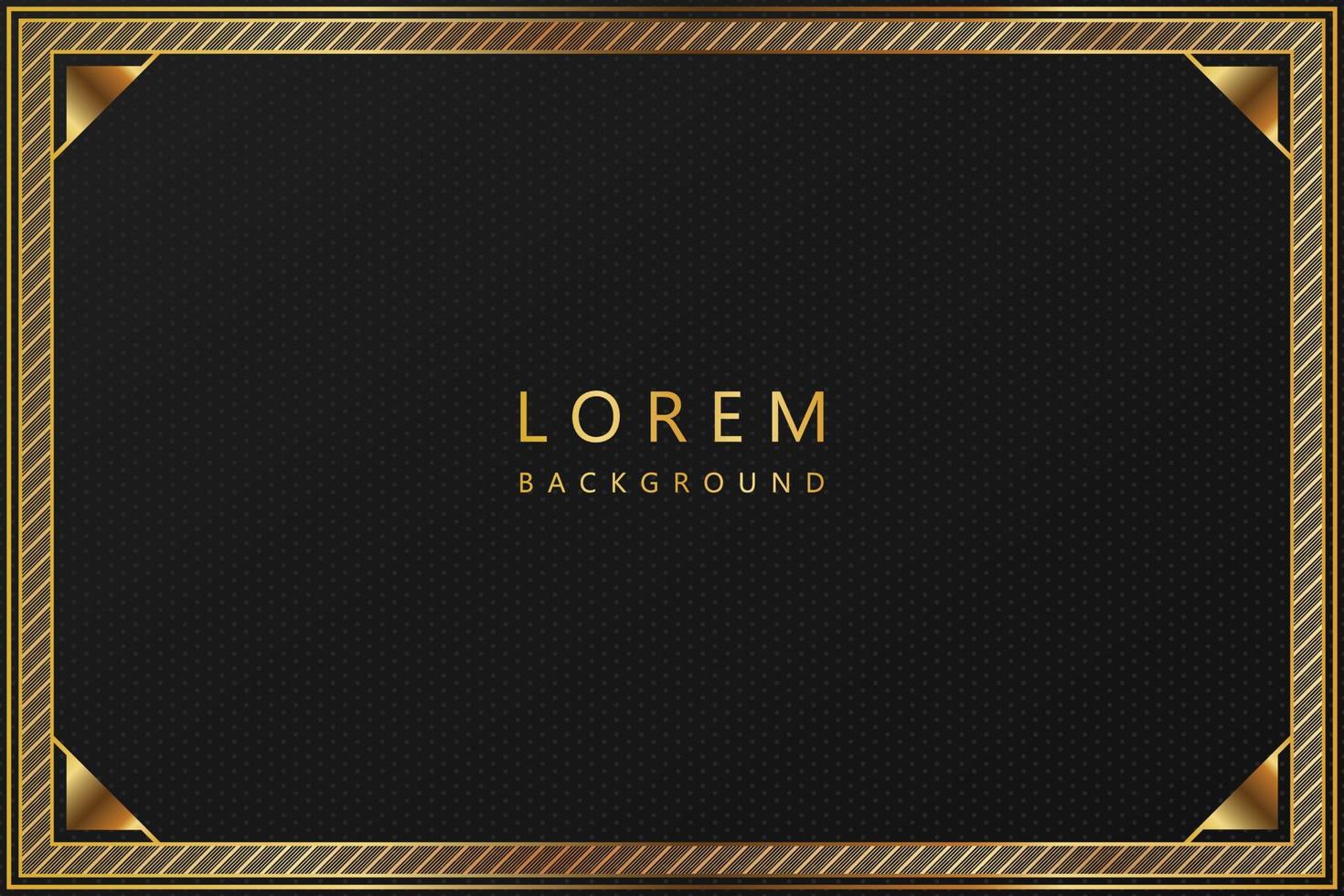 Luxury Black Background With a golden color frame vector