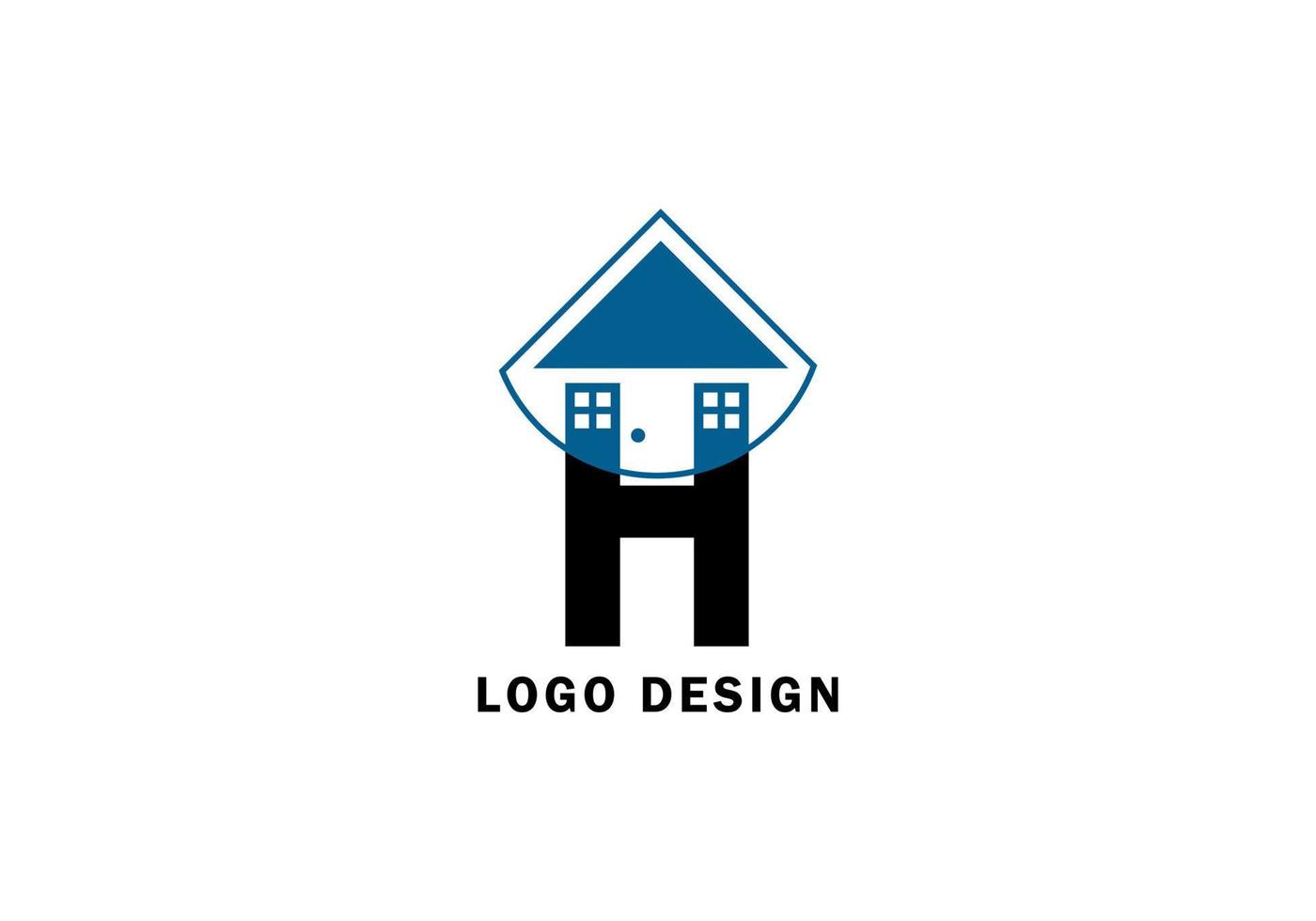 Letter H Home Minimalist Logo Design Template For Company vector