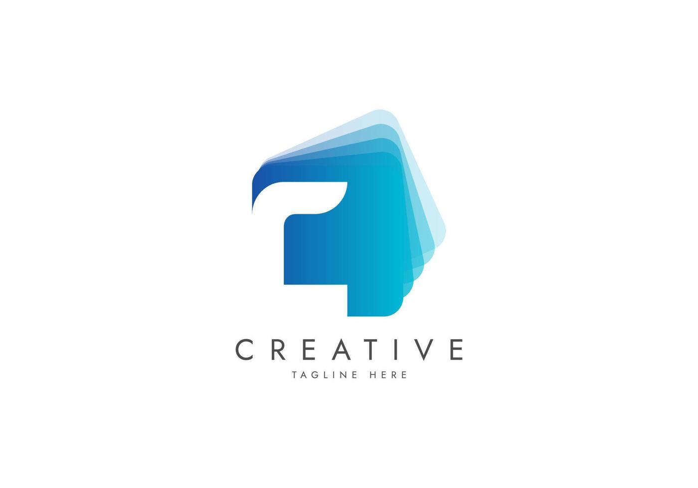 Letter C Digital Media Logo, Isolated with pile of digital software data, Vector template logo.