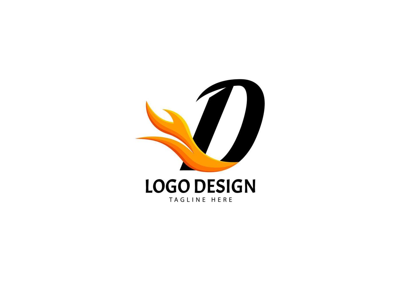 Letter D Fire Logo for Brand or Company, Concept Minimalist. vector
