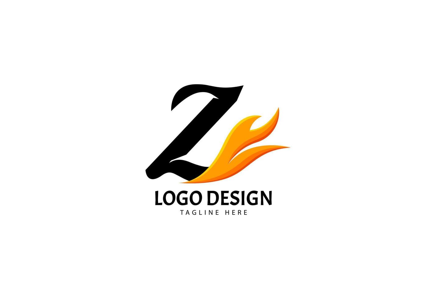 Letter Z Fire Logo for Brand or Company, Concept Minimalist. vector