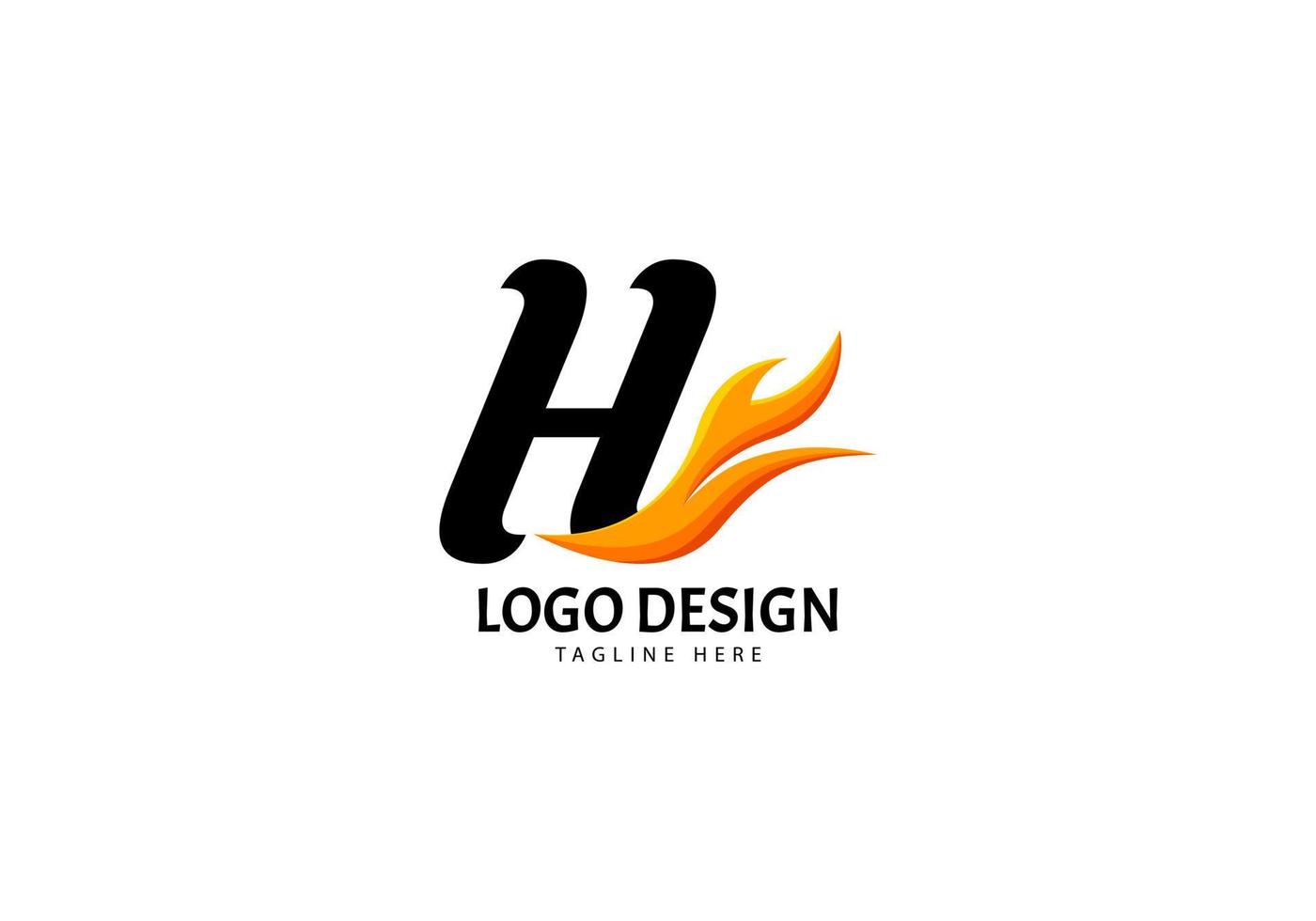 Letter H Fire Logo for Brand or Company, Concept Minimalist. vector