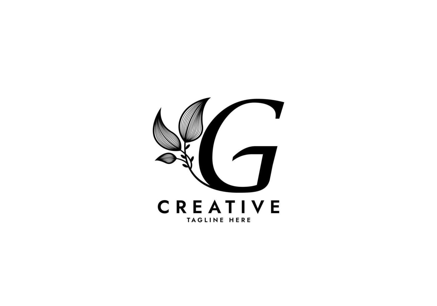 Letter G Linked Leaf Logo vector