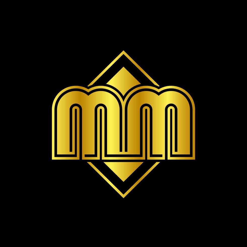 Letter MM Golden Mirror vector