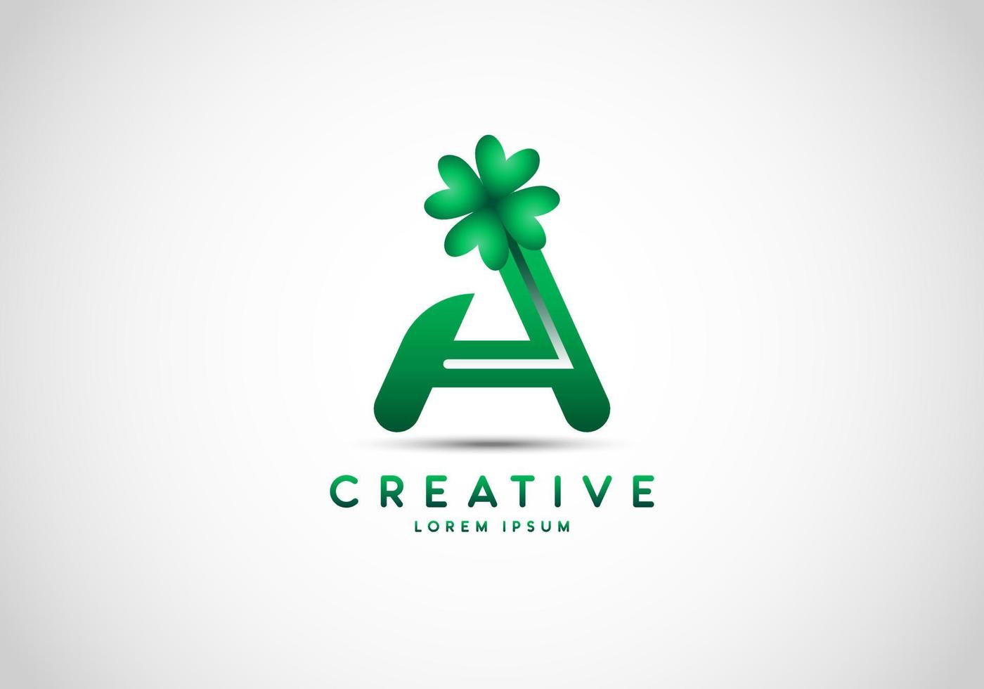 Initial Letter A Lucky Clover Logo vector