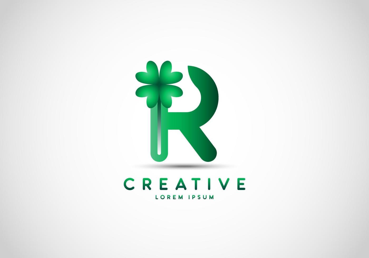 Initial Letter R Lucky Clover Logo vector