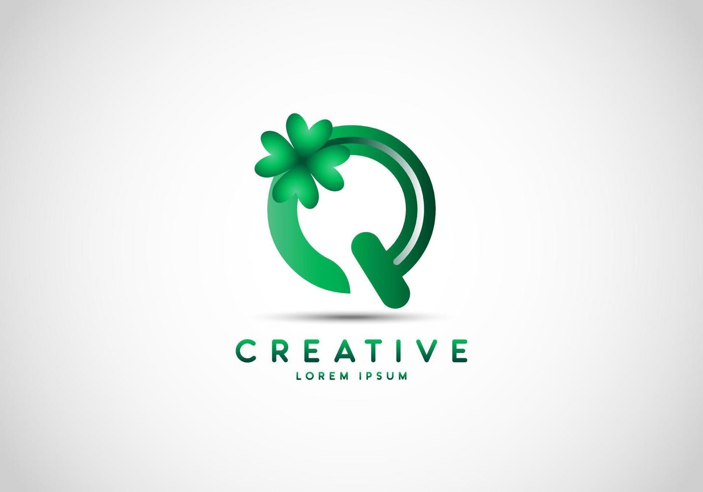 Initial Letter Q Lucky Clover Logo vector