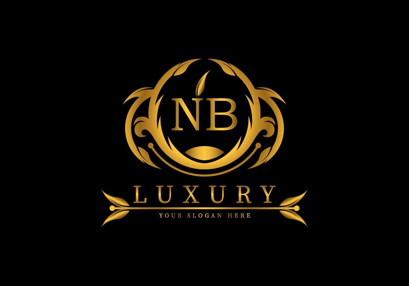 Initial NB Luxury Logo Template Decoration vector