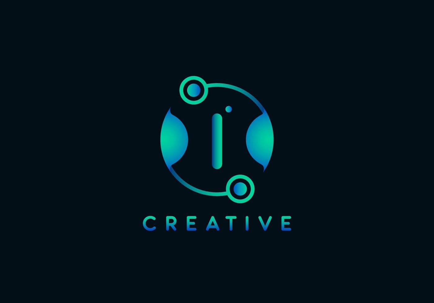 Initial Letter I Technology Logo vector