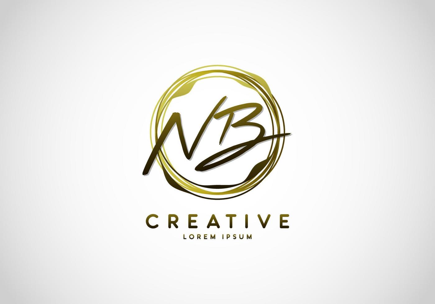 Initial NB Letter Handwriting Stylish Signature Logo vector