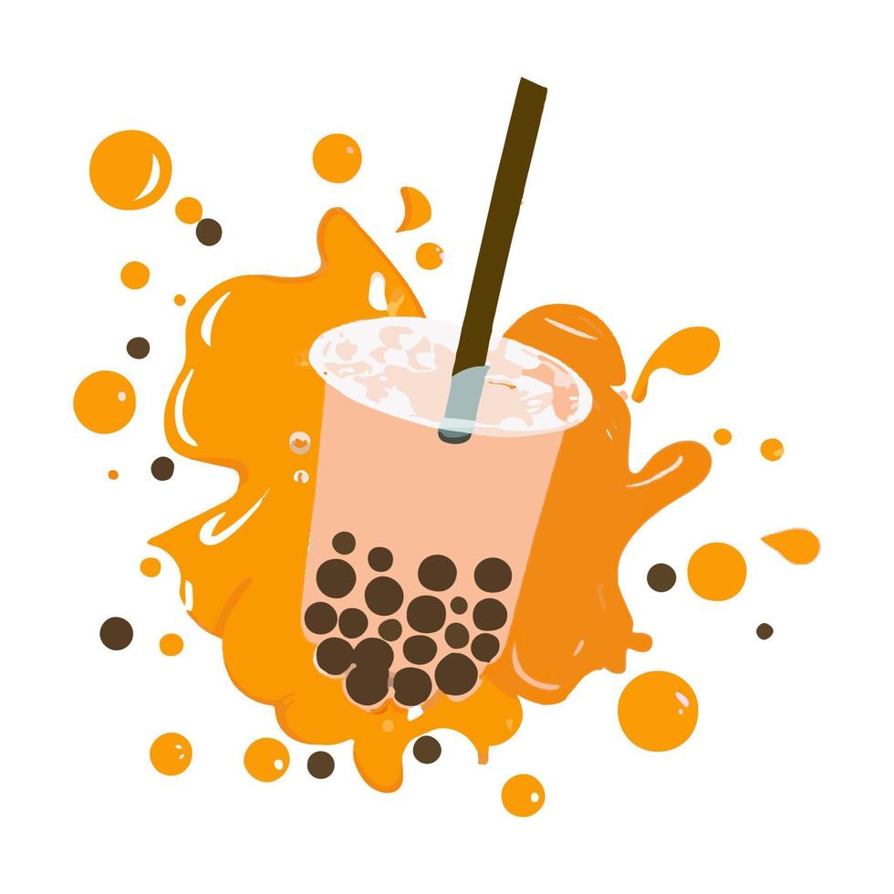 Bubble milk tea, Pearl milk tea , Different sorts of Boba. Yummy drinks. vector
