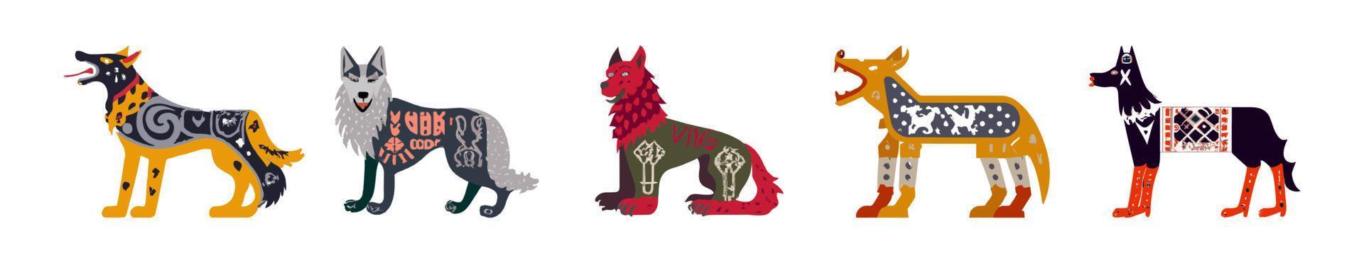 Scandinavian warrior dog symbol. Vector. vector