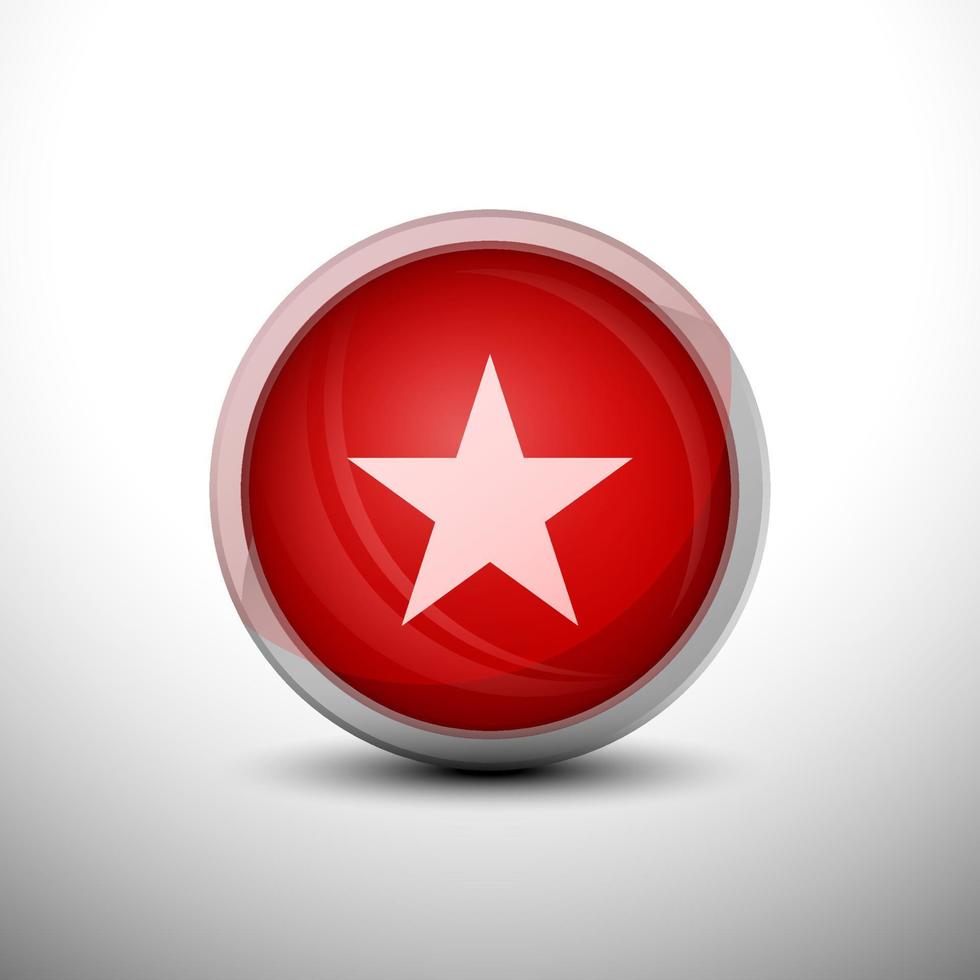 Star in 3D Shiny Red Keys for web Icons, Education Icons and Punctuation Icons. Vector Illustration