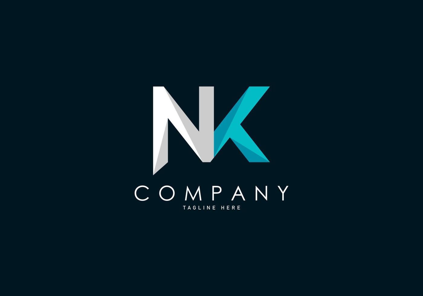 Initial Letter NK Corporation Logo vector