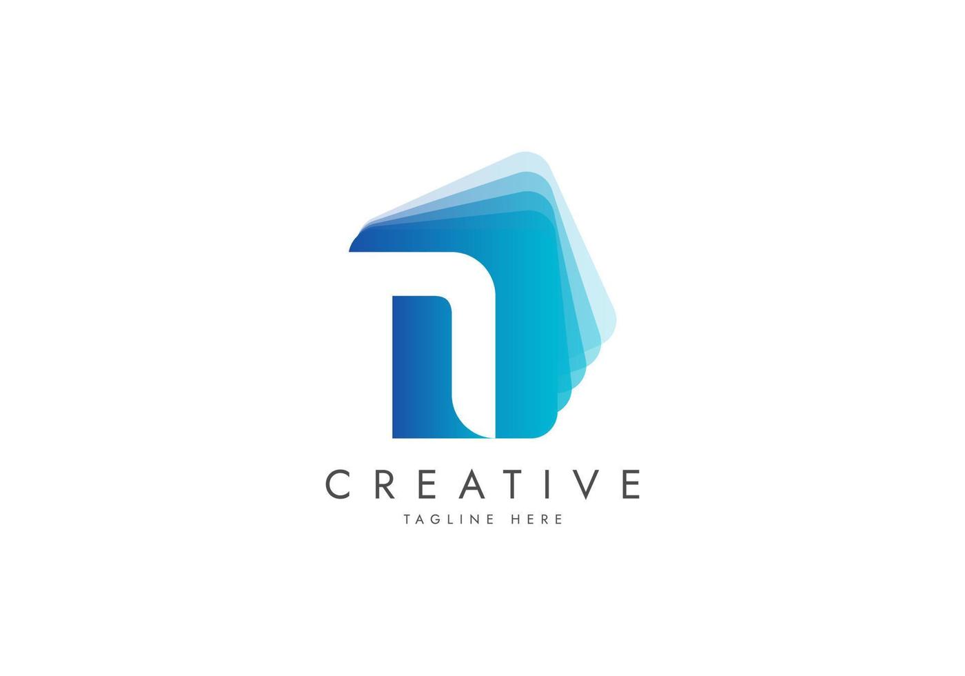 Letter N Digital Media Logo, Isolated with pile of digital software data, Vector template logo.