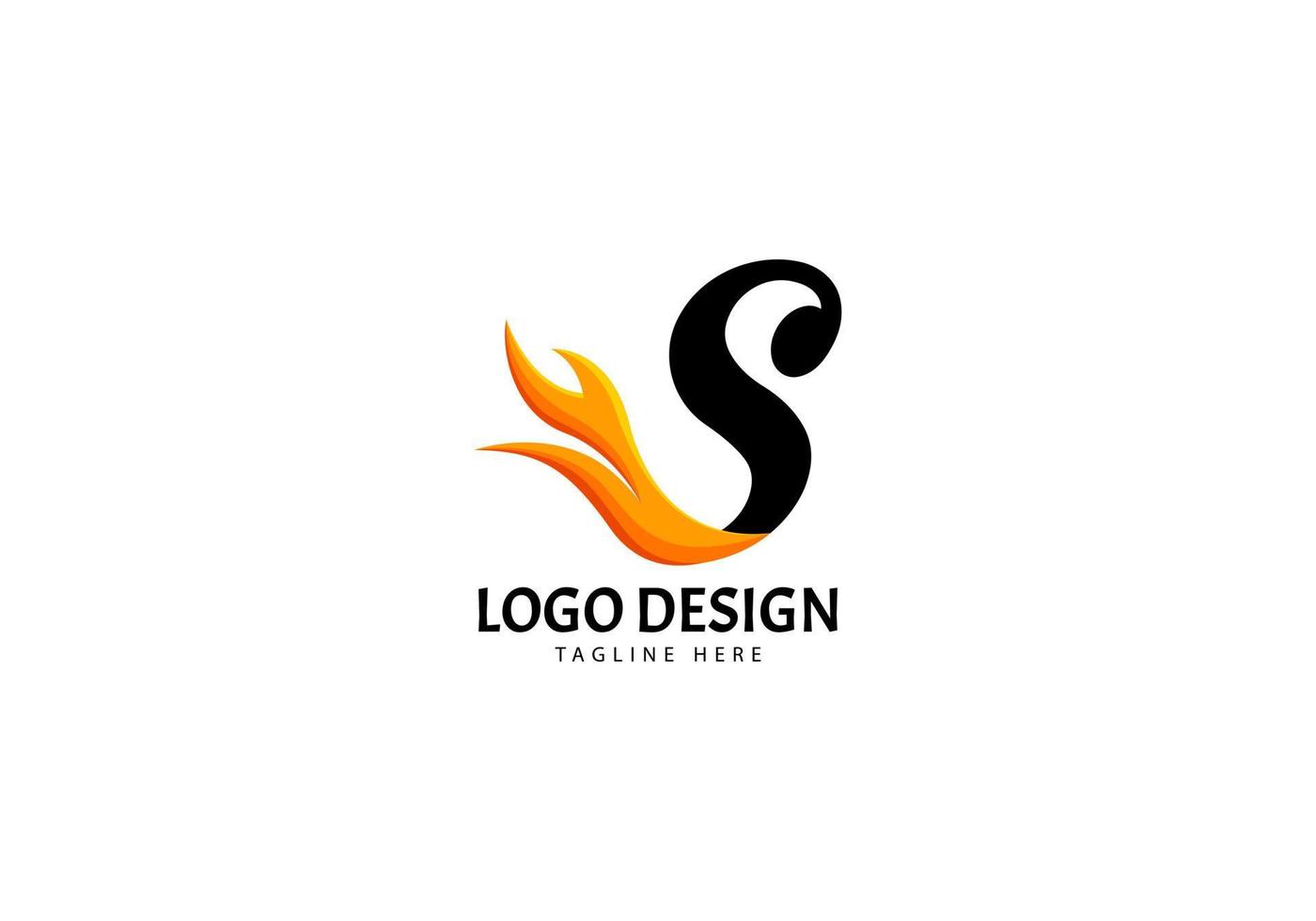 Letter S Fire Logo for Brand or Company, Concept Minimalist. vector