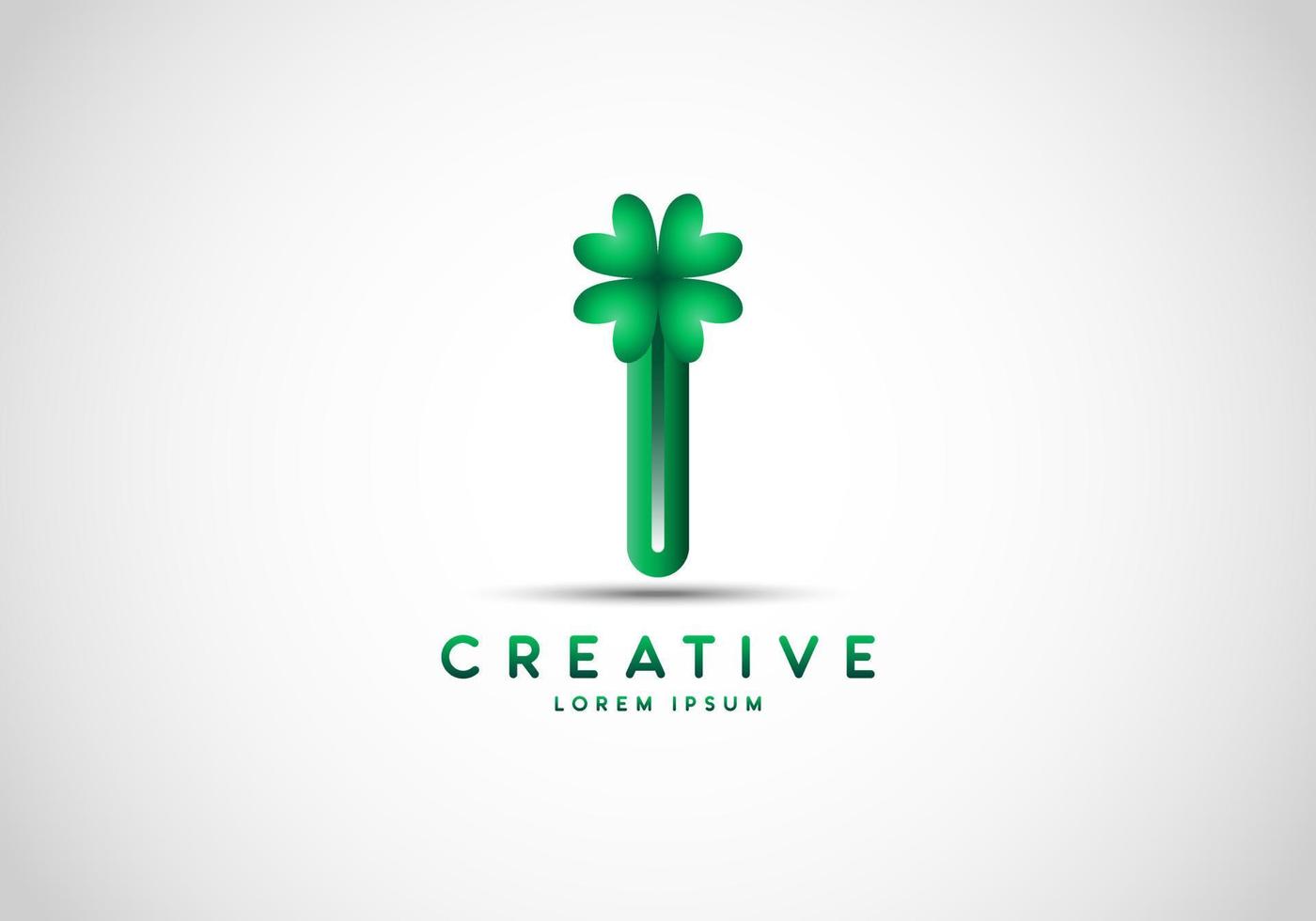 Initial Letter I Lucky Clover Logo vector