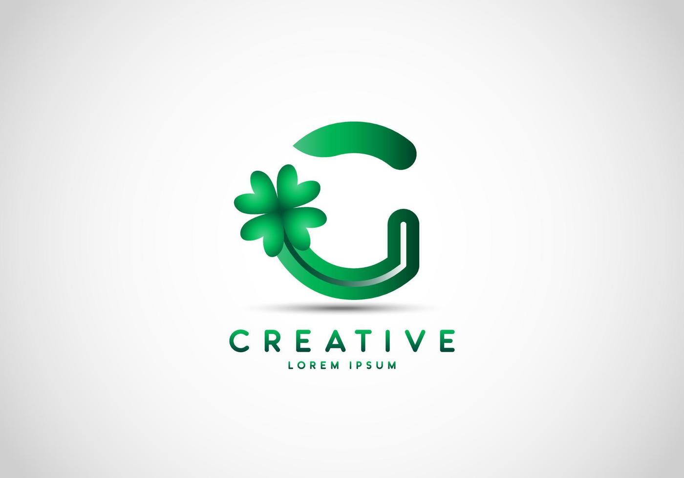 Initial Letter G Lucky Clover Logo vector