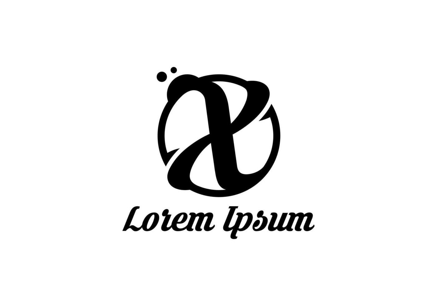 Letter X Minimal Monogram vector