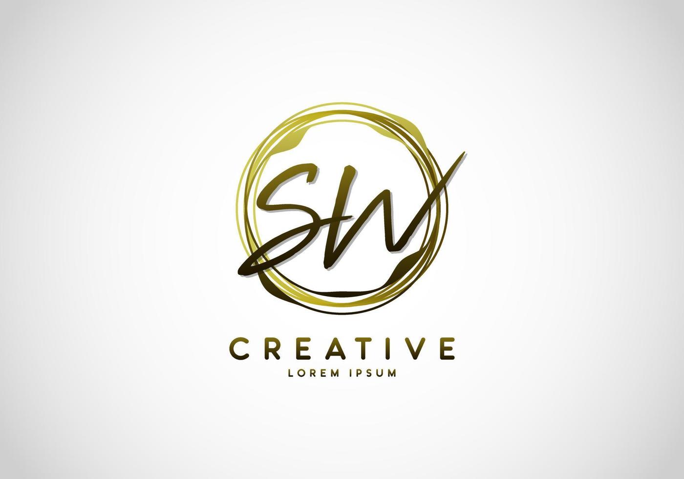 Initial SW Letter Handwriting Stylish Signature Logo vector