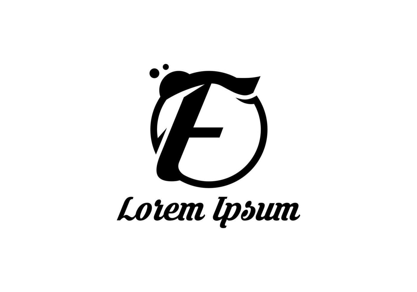 Letter F Minimal Monogram vector