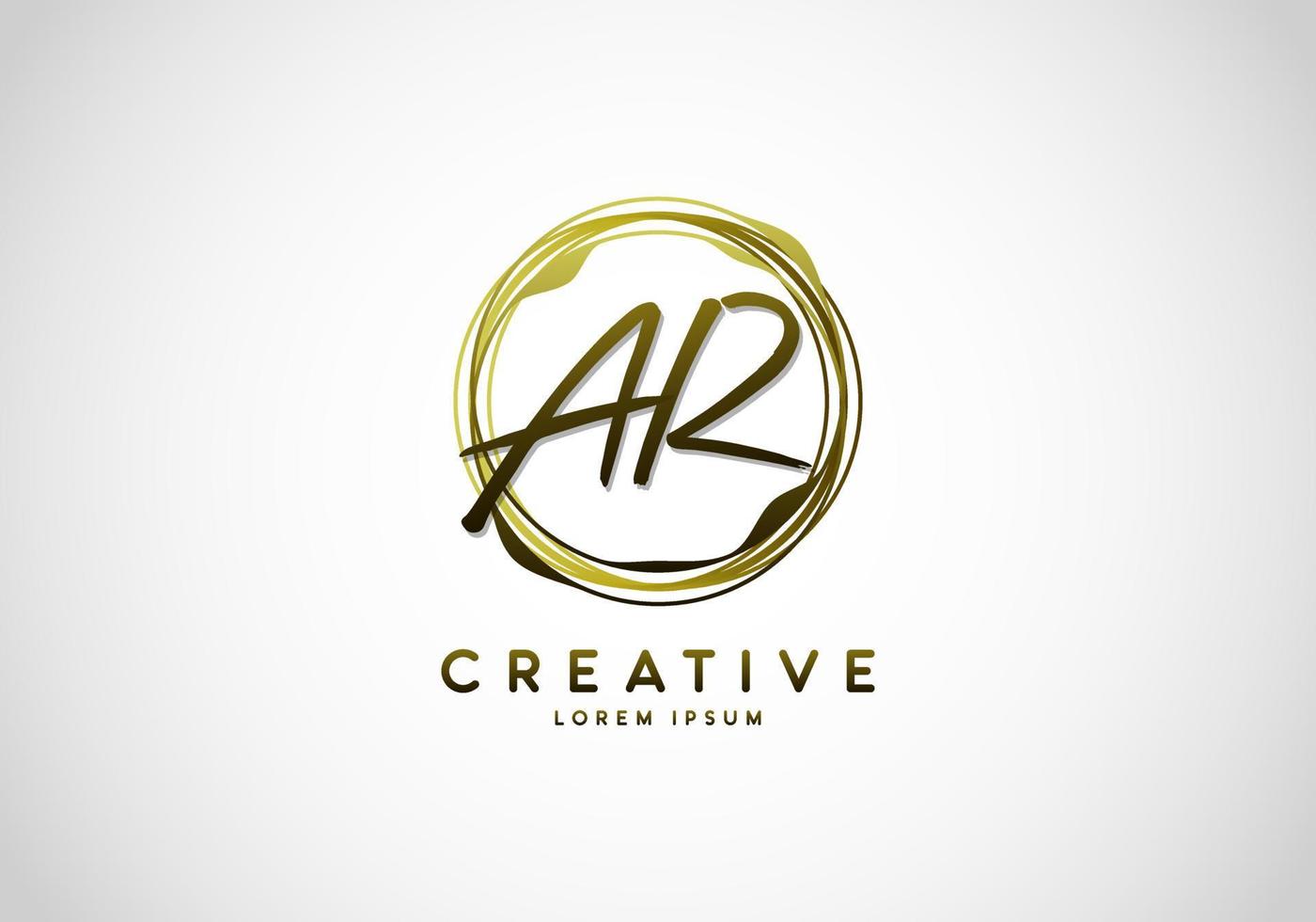 Initial AR Letter Handwriting Stylish Signature Logo vector
