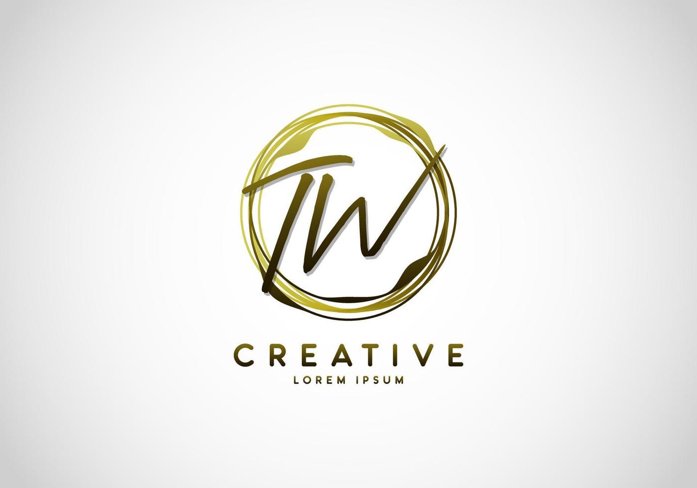 Initial TW Letter Handwriting Stylish Signature Logo vector