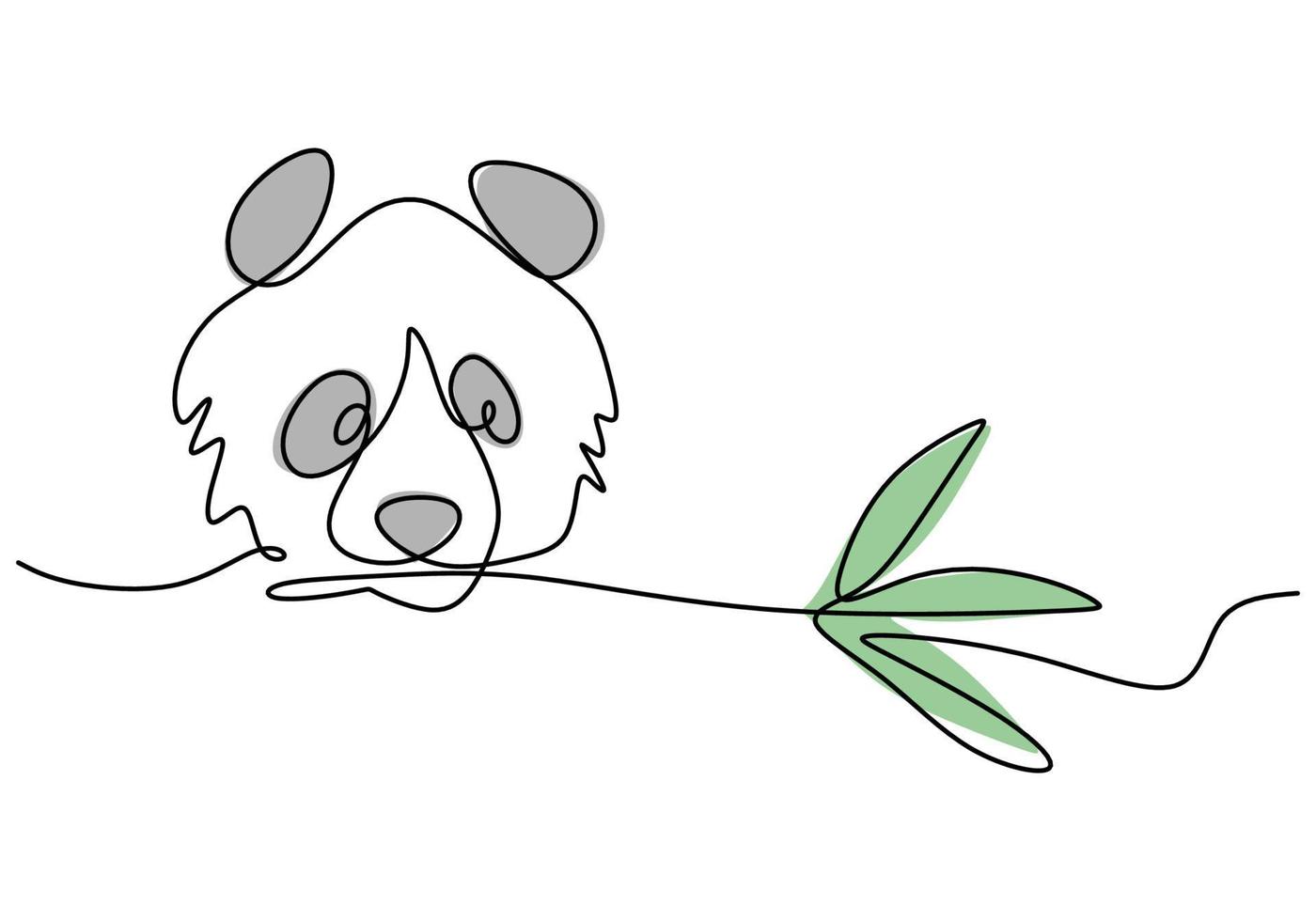 One continuous single line of International red panda day with bamboo vector