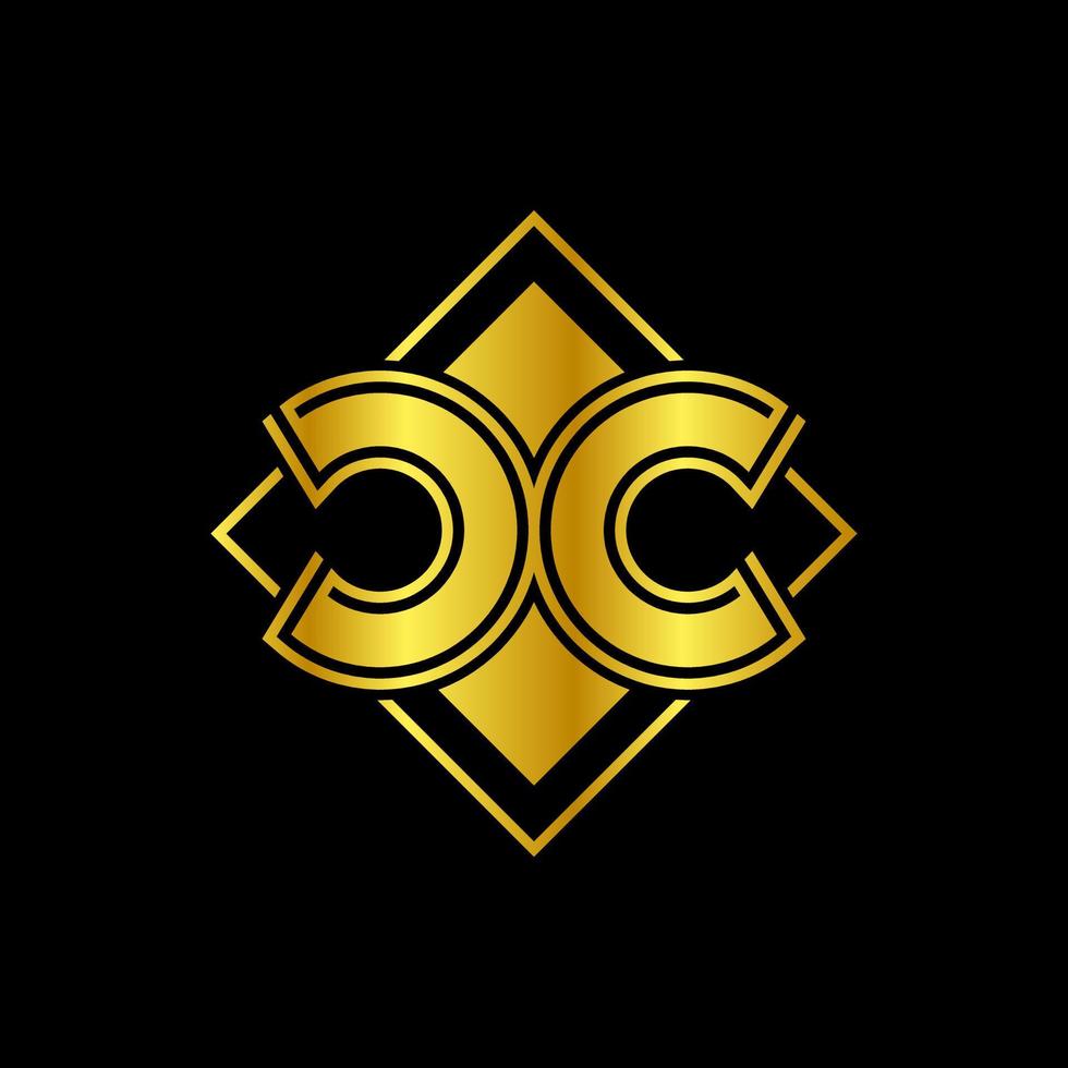 Letter CC Golden Mirror vector