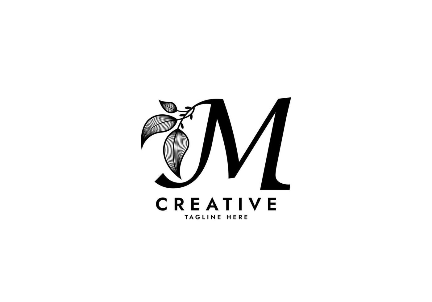 Letter M Linked Leaf Logo vector