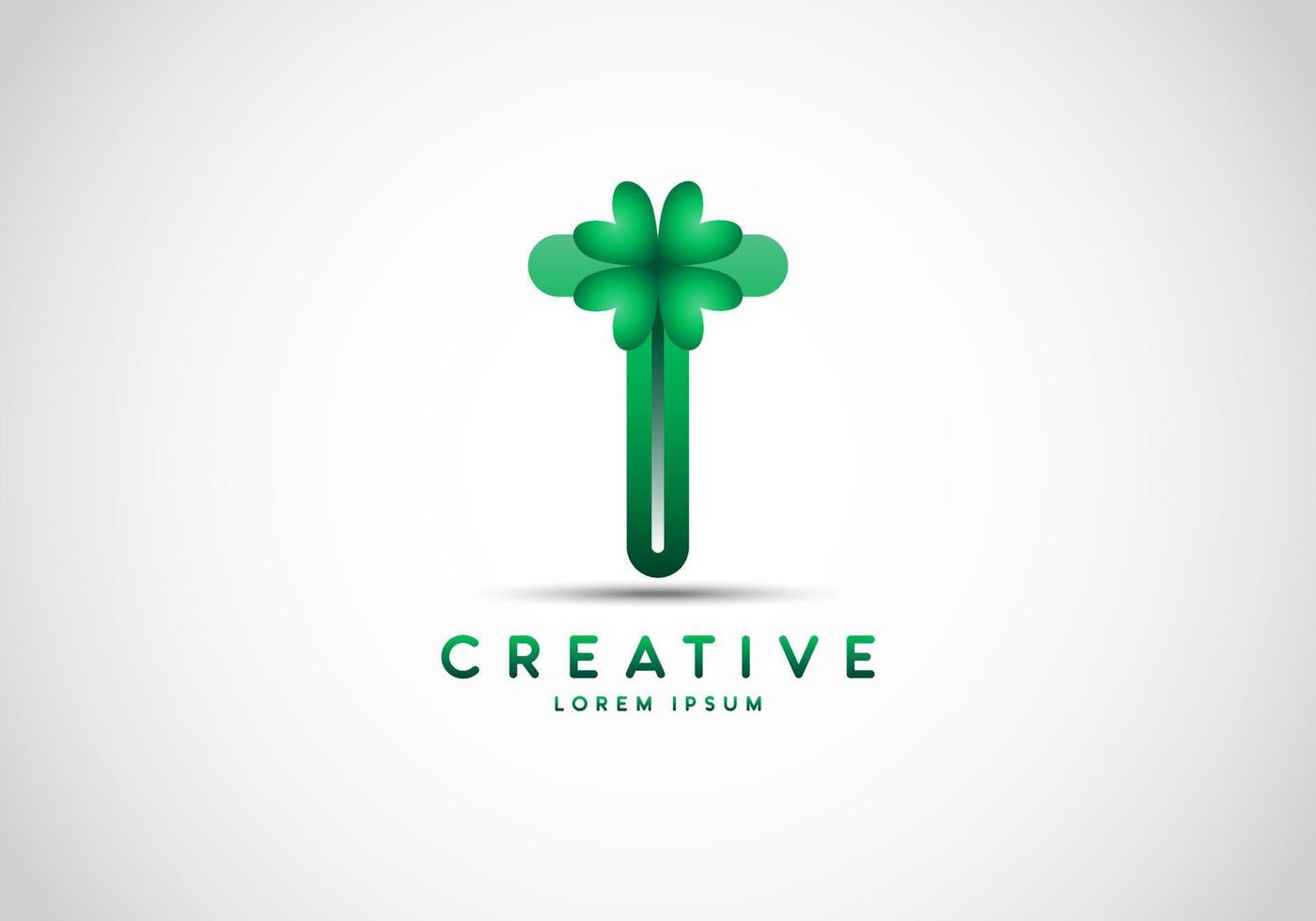 Initial Letter T Lucky Clover Logo vector