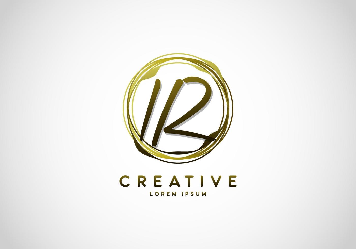 Initial IR Letter Handwriting Stylish Signature Logo vector