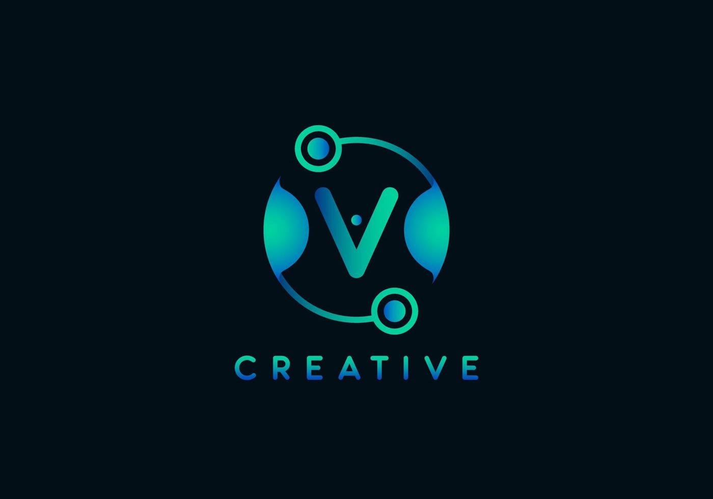 Initial Letter V Technology Logo vector