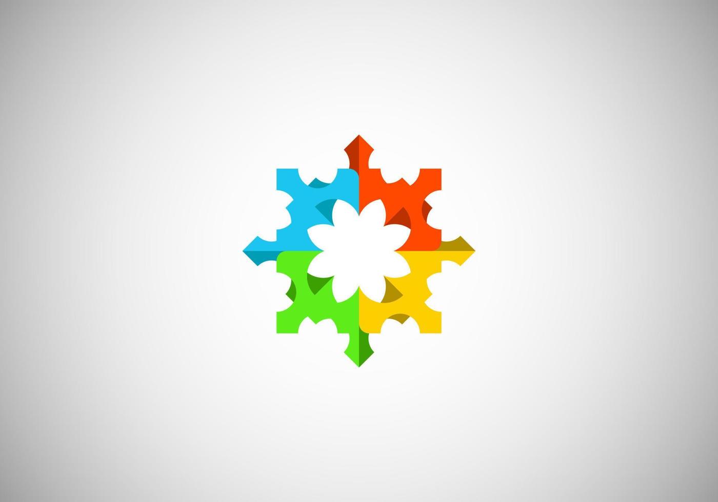 logotipo de flor abstracta de círculo colorido vector