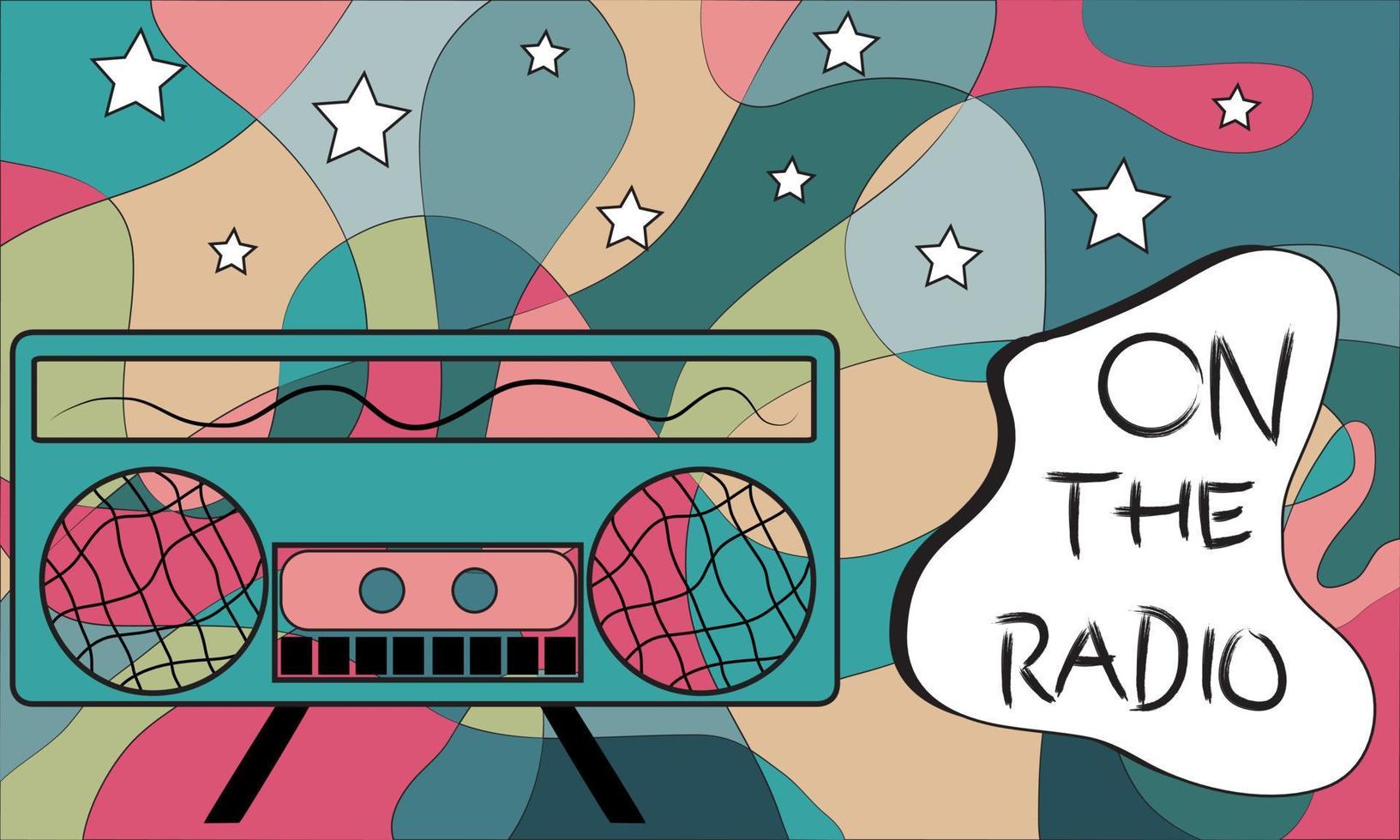 on the radio of World radio day vector illustration concept. Abstract Colorful Background Vector for Banners, posters, websites, stories and patterns. Eps10