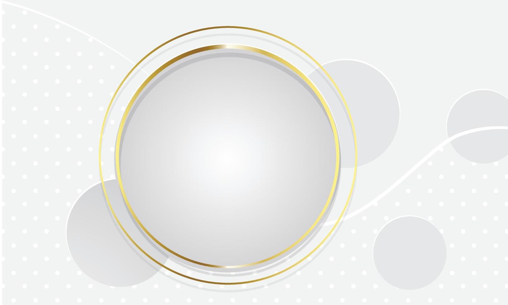 Abstract white and gold circle shapes background vector illustration