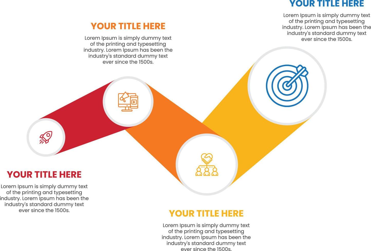 pasos visualización de datos comerciales proceso de línea de tiempo diseño infográfico con iconos. plantilla de diseño infográfico con lugar para sus datos. vector