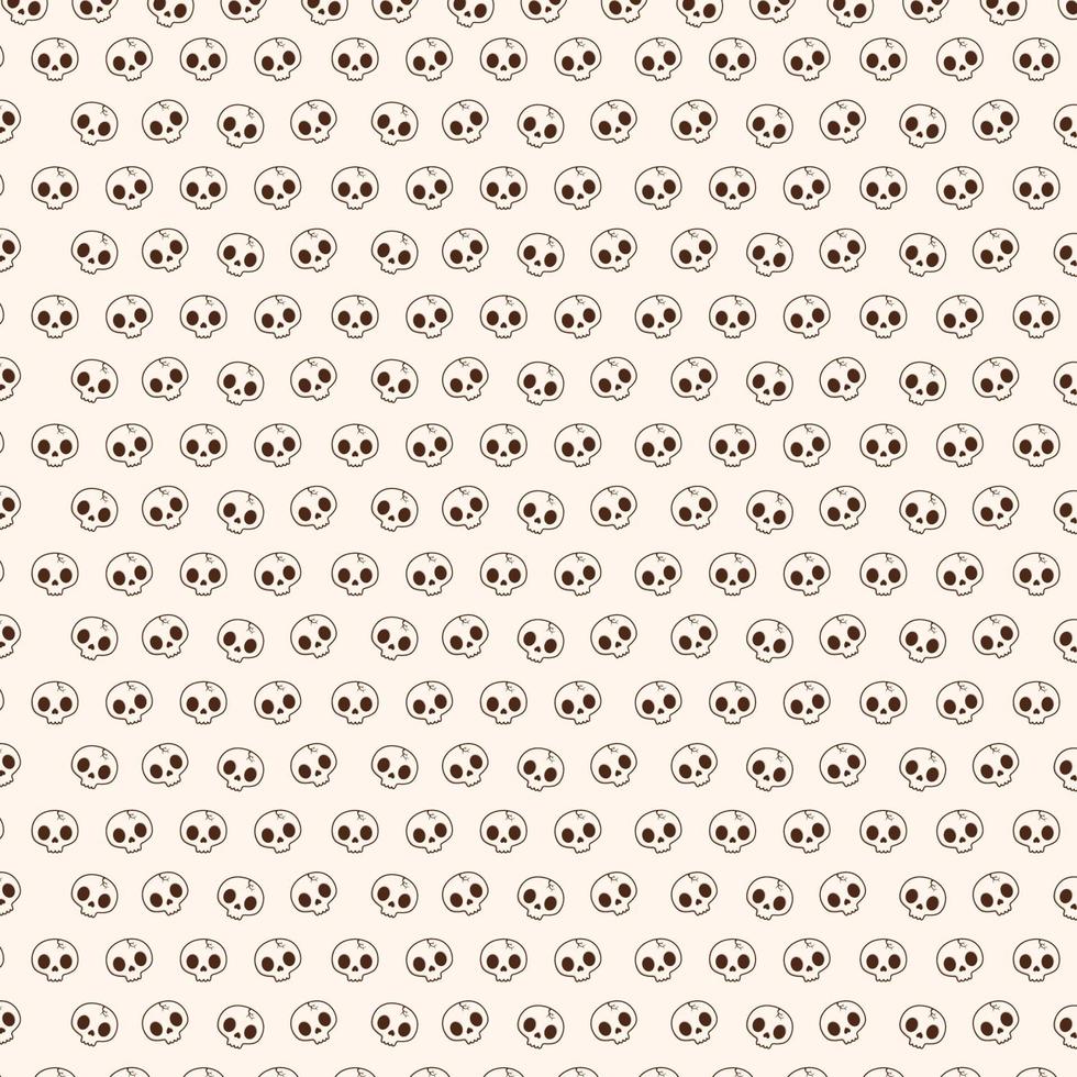 Cute hand drawn skull background pattern. Skull seamless Halloween vector pattern Ghost head bone scarf isolated tile background