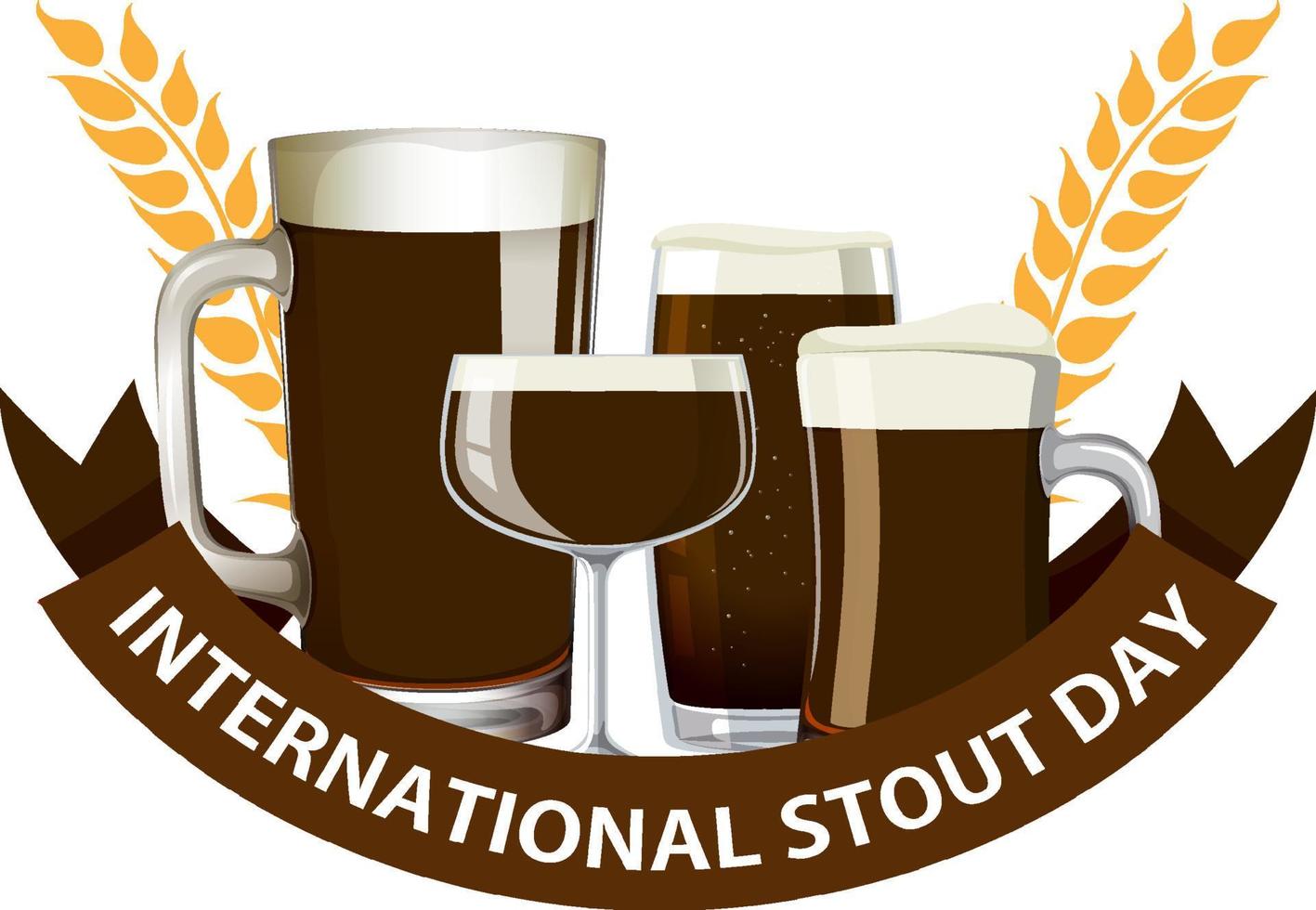 diseño del cartel del día internacional de la cerveza fuerte vector